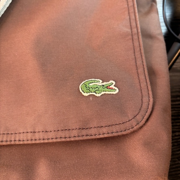 Vintage Lacoste New City Casual Brown/Tan messenger bag EUC 11.5" x 15.7" x 5” - Picture 3 of 12